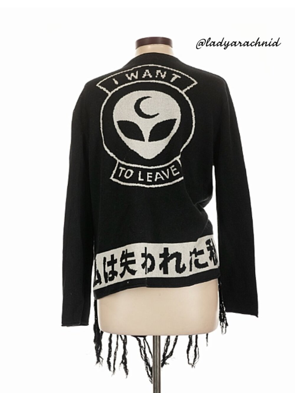 DISTURBIA I Want to Leave fringed cardigan RARE HTF - Picture 5 of 10